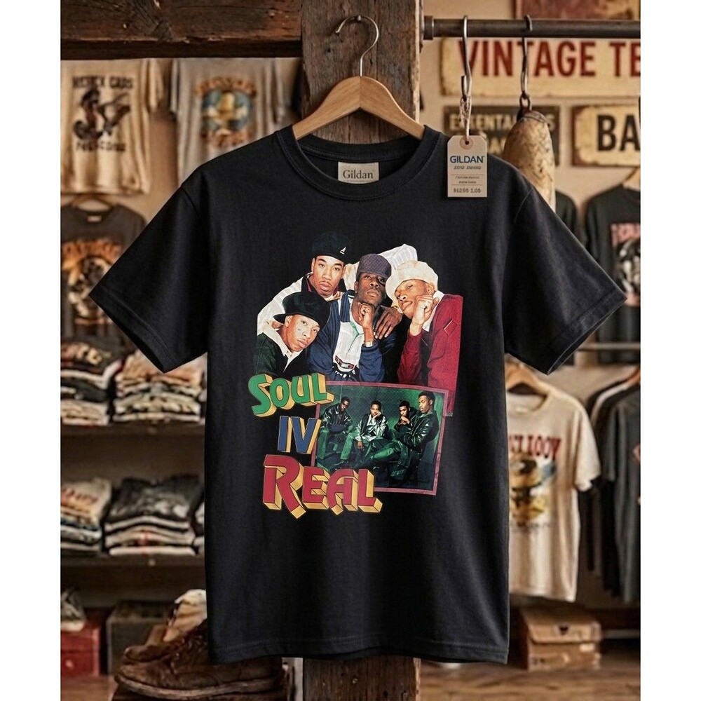 Vintage Soul For Real Graphic Tee 90s Rap Bootleg Streetwear Retro Unisex Shirt